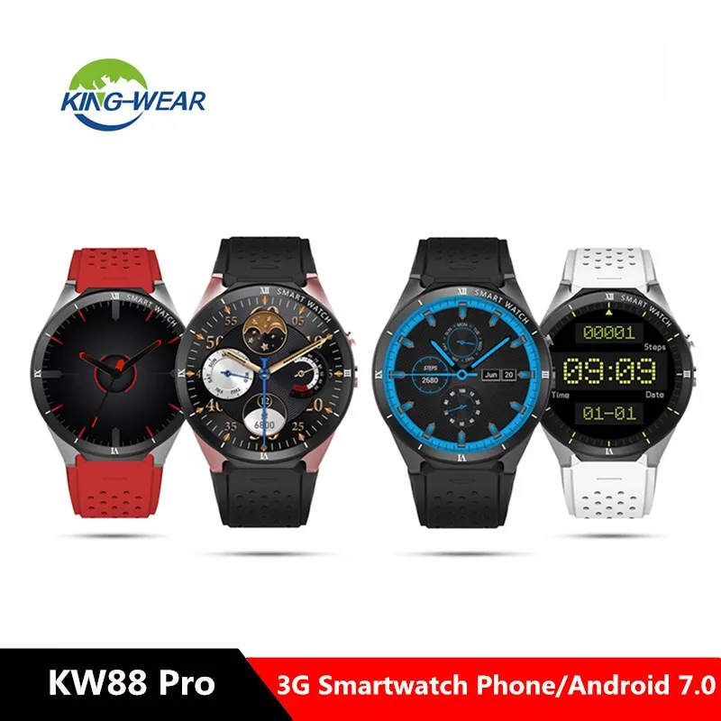 KingWear KW88 Pro 3g смарт-телефон 1,39 дюймов Android 7,0 MTK6580 четырехъядерный 1. 3g Гц 1 ГБ ОЗУ 16 Гб ПЗУ Смарт-часы pk xiao mi