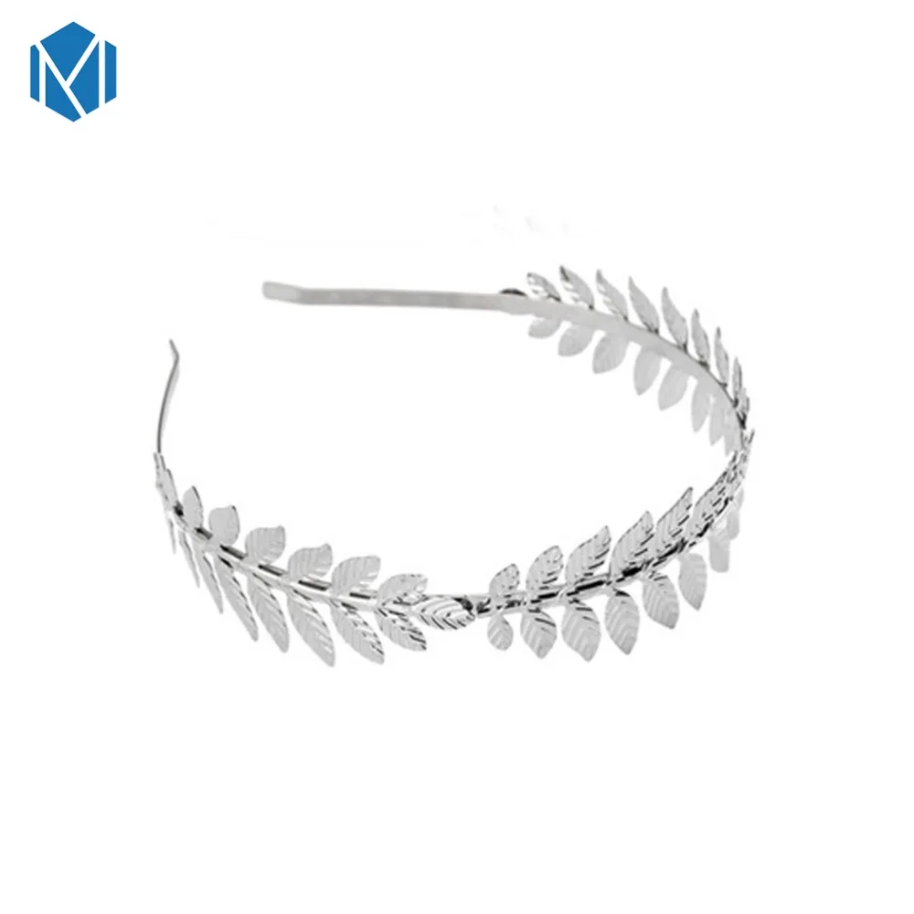 Оправа для волос MISM Fashion Women Headband Gold Metal Leaves Hair Hoop Girl Clasp Female Wedding Accessories Silver.