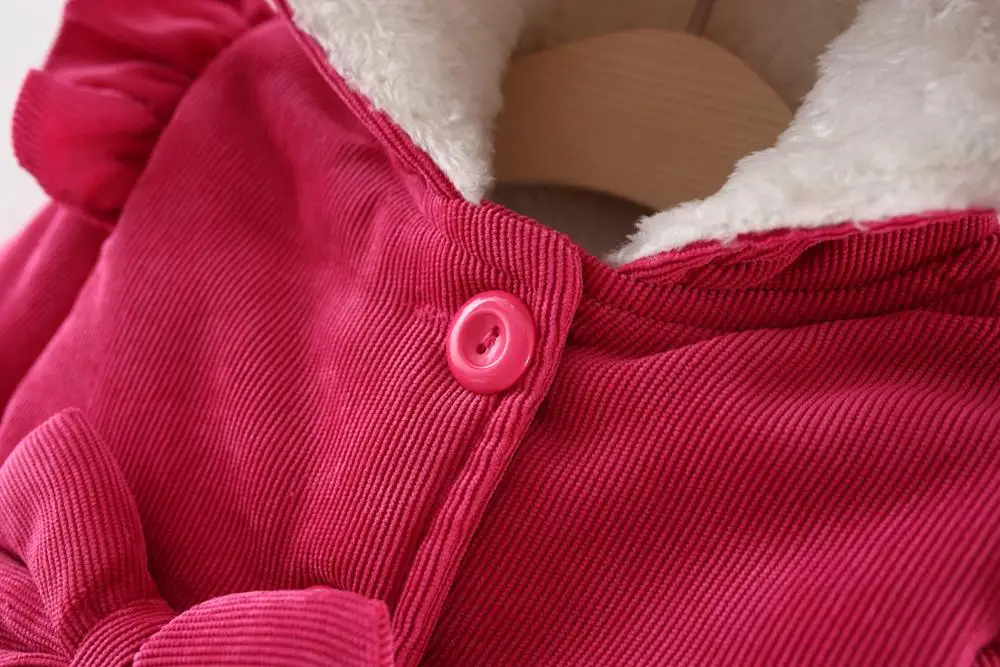 

Baby Snow Coat For Girls Winter Warm Jackets Kids Fur Snowsuit Girl Overcoat Cotton-Padded Infant Velvet Thick Hoodies 2 3 years