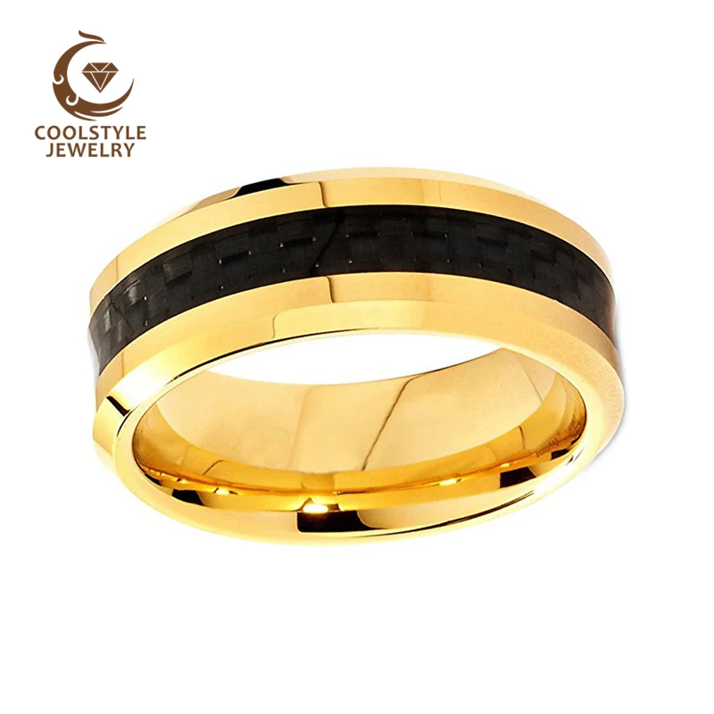 Золотистый вольфрамовый свадебный браслет для мужчин и женщин с инкрустацией из