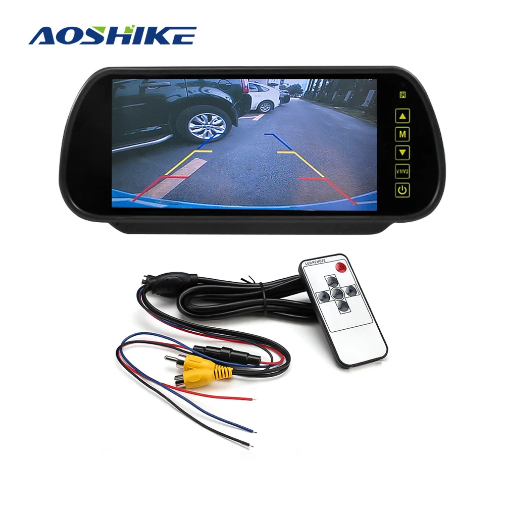 AOSHIKE 7 дюймовый экран 800*480 12 в автомобильный монитор для камеры заднего вида ЖК