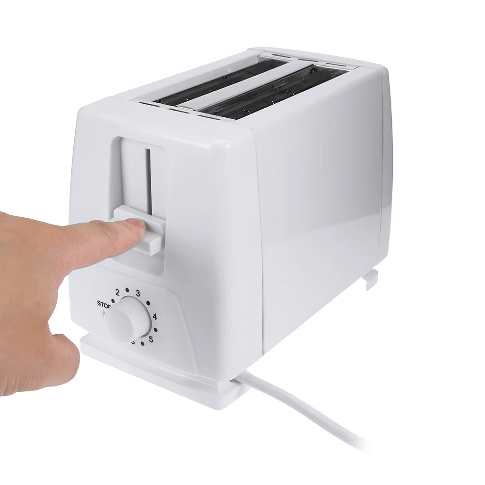 Бытовой пластиковый электрический тостер для хлеба 2 ломтика из нержавеющей