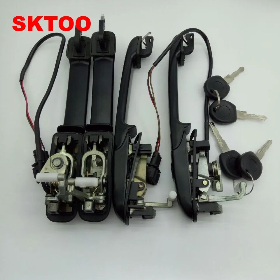 SKTOO 4 шт. для vw Passat B4 дверная ручка внешняя с ключом цилиндра набор четырех дверных