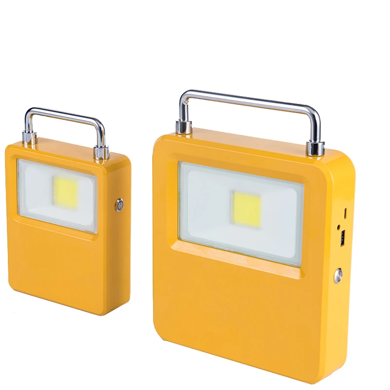 저렴한 휴대용 밝은 LED 비상 작업 빛 태양 전지 패널 10W 50W 충전식 캠핑 빛 전자 제품에 대 한 USB 포트