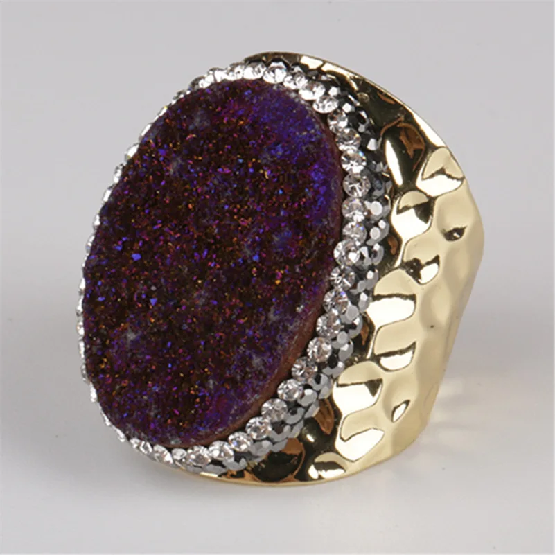 Темно-фиолетовая искусственная Бриллиантовая бусина подвеска стразы большая