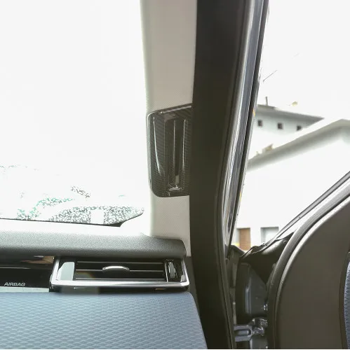 Углеродное волокно стиль ABS пластиковая стойка Чехлы Накладка для Landrover Range Rover VELAR