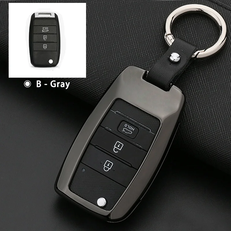 HT049-Gray Автомобильные аксессуары чехол для ключа управления для Kia Rio 3 Picanto K2 Ceed Sorento Cerato 3 Soul Optima K3 Forte Sportage 3 Spectra Carens - Название цвета: HT049-Gray