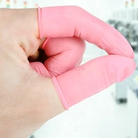 100pcs pink latex finger set disposable finger set purification dust free electronics industrial beauty manicure cover rubber