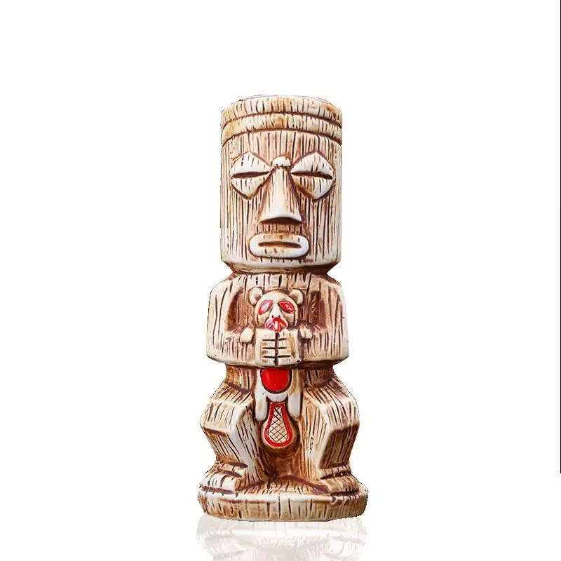 450ml Ceramic Tiki Mug Creative Porcelain Beer Wine Mug Cup Bar Tool images - 6