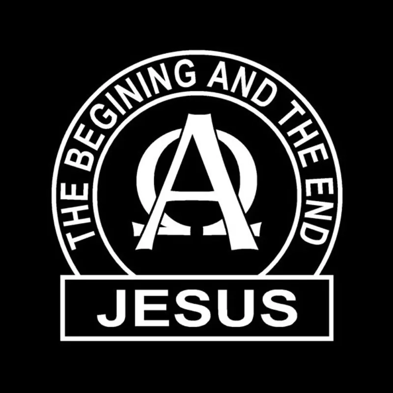 

13.5CM*13.5CM The Begining And The End Jesus Vinyl Car Window Stickers Black Silver C5-0280