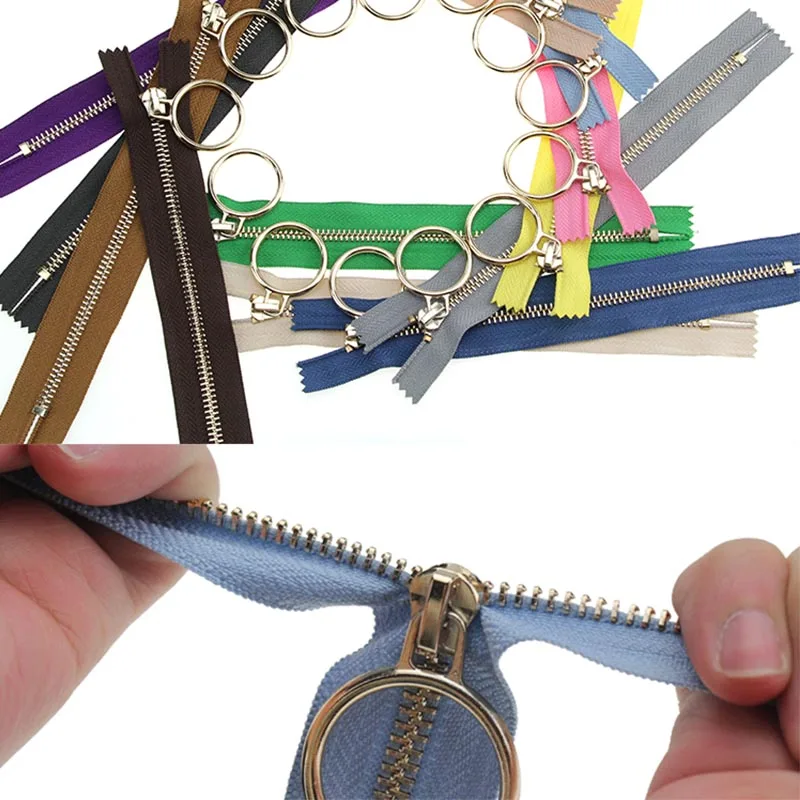 2 шт. 5 #20 см Новая металлическая застежка молния для сумки Золотые зубья юбки