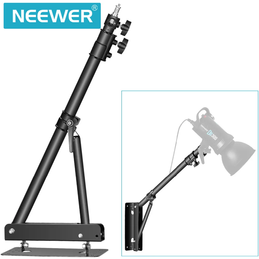 Braço do Crescimento do Triângulo da Montagem da Parede para a Luz Guarda-chuva e Luz do Anel Rotação de 180 Neewer Anel Monolight Softbox Refletor Estroboscópica Graus do