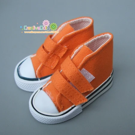 orange B 7,5 см кукольная обувь Джинсовая парусиновая мини-игрушка обувь 1/4 BJD для русского украшения кукла ручной работы Sneackers обувь для кукла Шэрон - Цвет: orange B
