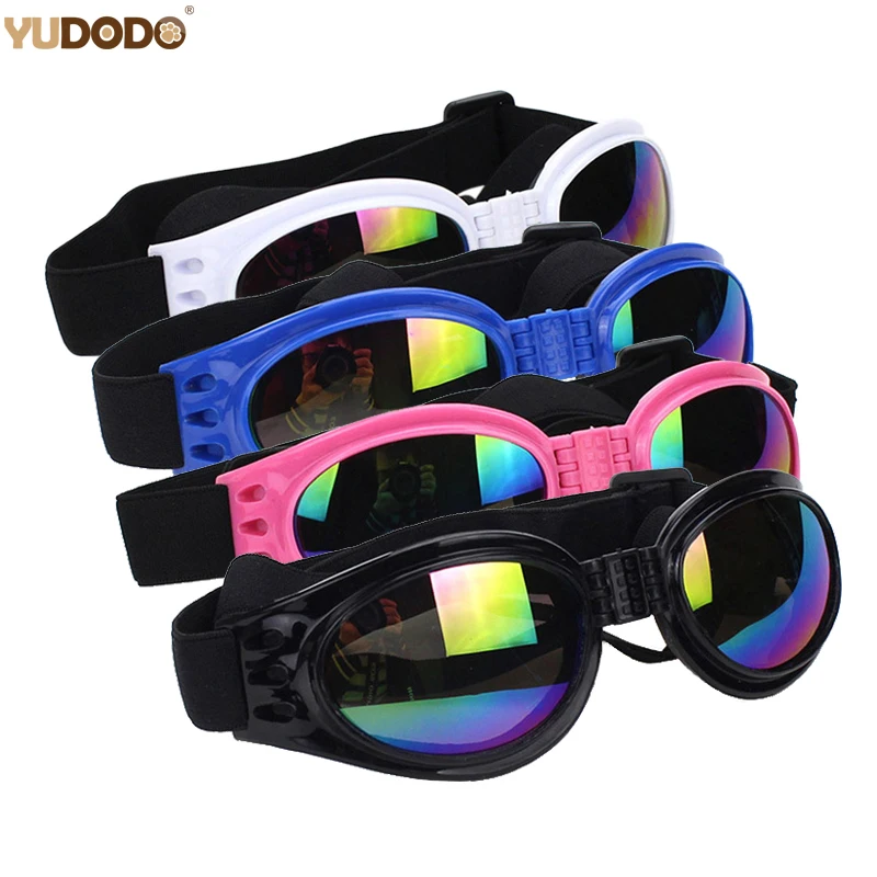 

Солнцезащитные очки для собак, 4 цвета, складные, защита от ветра затенение от солнца, аксессуары для питомцев, солнцезащитные очки для средн...