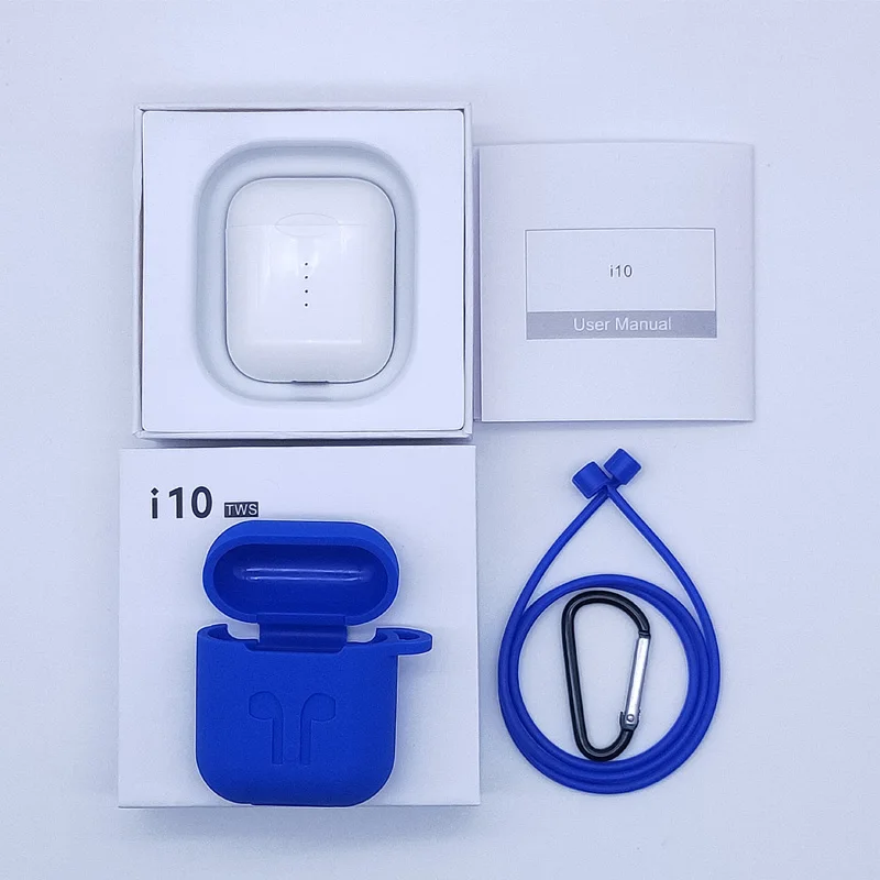 Оригинальные наушники i10 TWS Bluetooth 5,0, беспроводные наушники с микрофоном, Беспроводная зарядка, сенсорное управление, наушники-1:1, гарнитура
