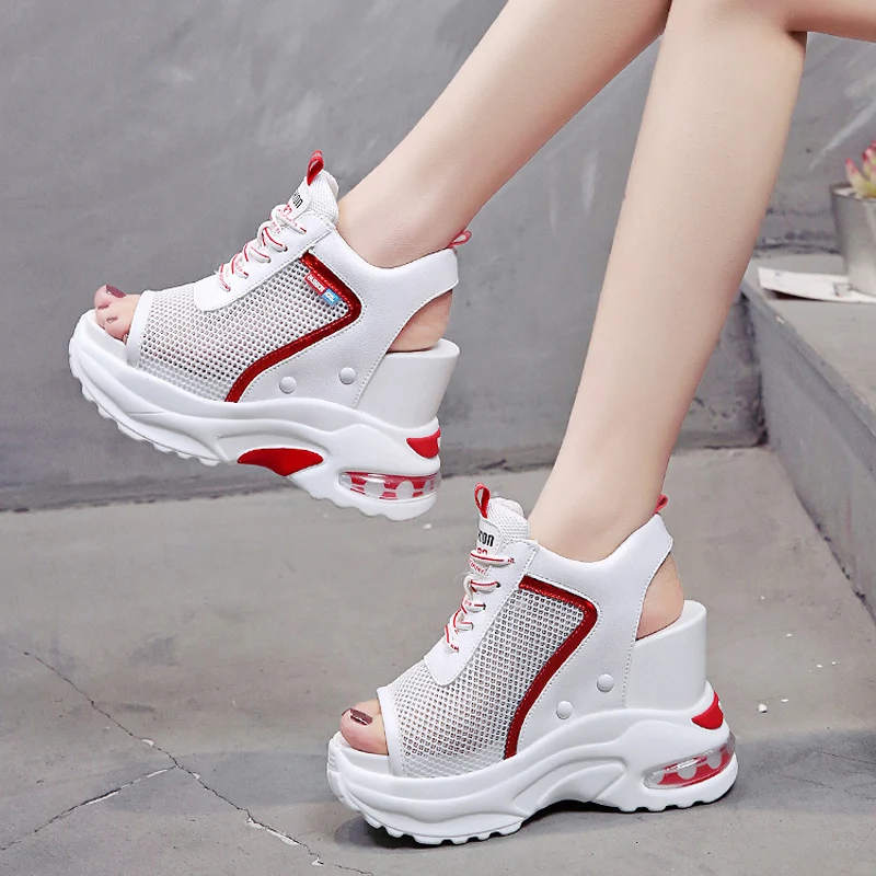 Летние женские сандалии гладиаторы Босоножки на платформе и высоком каблуке 11