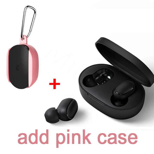 add pink case Xiaomi Redmi Airdots TWS Bluetooth наушники стерео бас BT 5,0 Eeadphones с микрофоном Handsfree Наушники управление AI - Цвет: add pink case