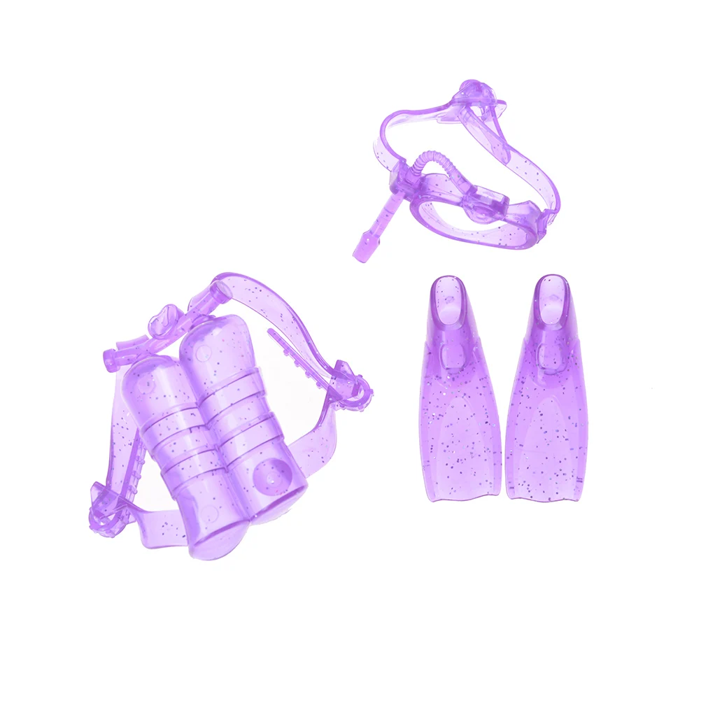 

Plastic oxygen tank Swimming Glasses Feets For Barbie Doll Girl Birthday Best Gift Doll Diving equipment Accessories