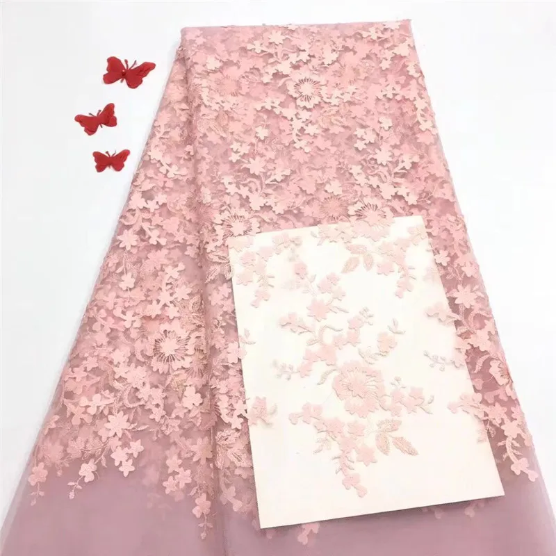 New Elegant Lilac Nigerian French Laces Fabrics 2018 African Tulle Lace Fabric Mesh Embroidery For Women Dress | Дом и сад
