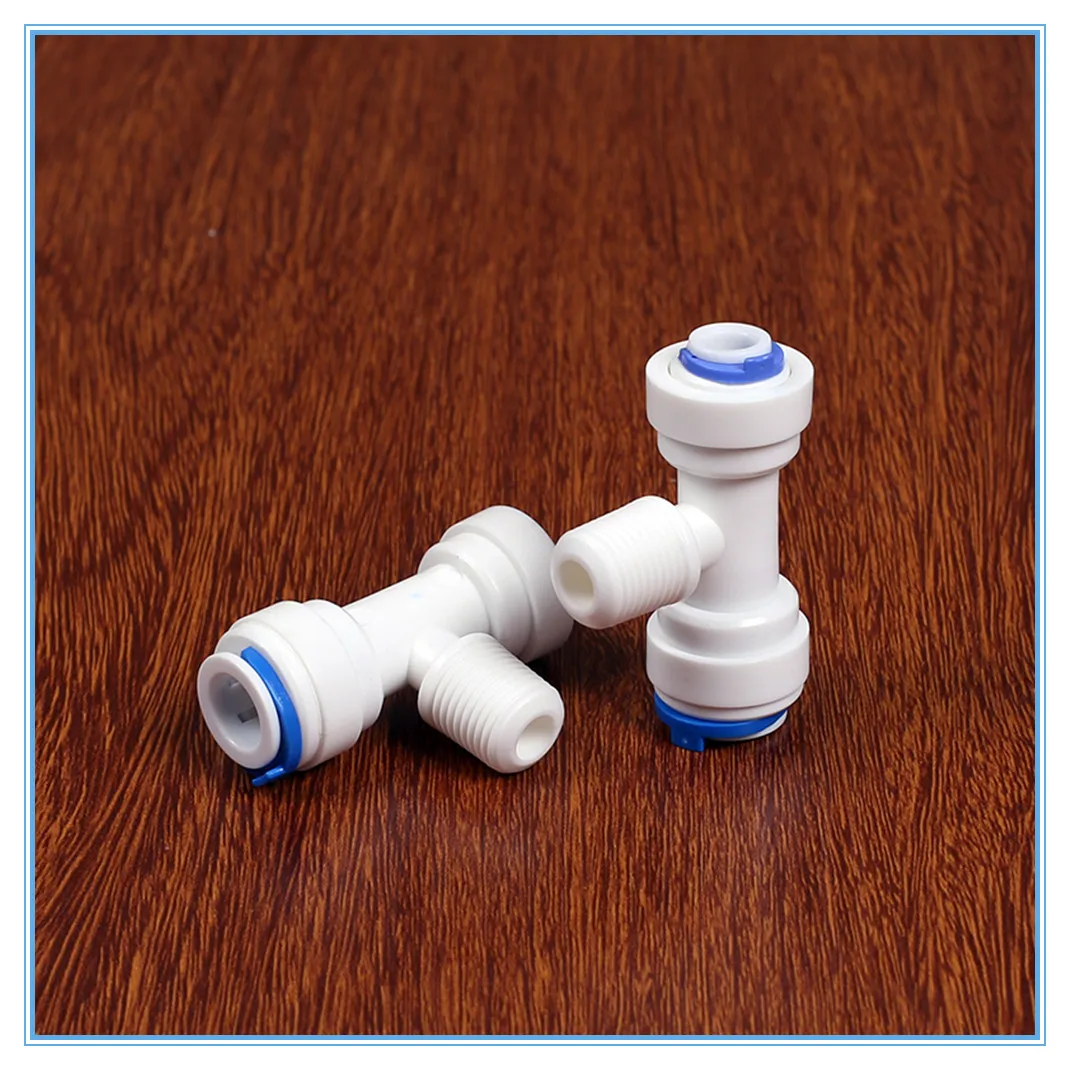 

5PCS 1/4" Tube - 3/8"Male - 3/8" OD Tube Tee Type Pipe Fitting Quick Connector Sealing Aquarium RO Water Filter Reverse Osmosis