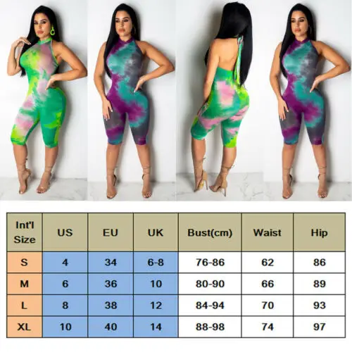 

Sexy Women Floral Bodycon Romper Playsuit Clubwear Holiday Trousers Mini Jumpsuit Backless Skinny Beach Sunsuit Rompers