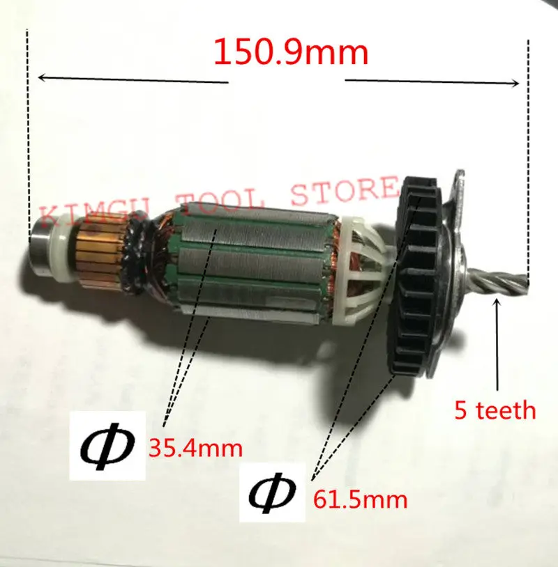 

5 teeth AC220-240V Armature Rotor 496248-00 for DEWALT N081737 D25102K D25103K D25122K D25123K D25124K D25113K D25223K D25213K