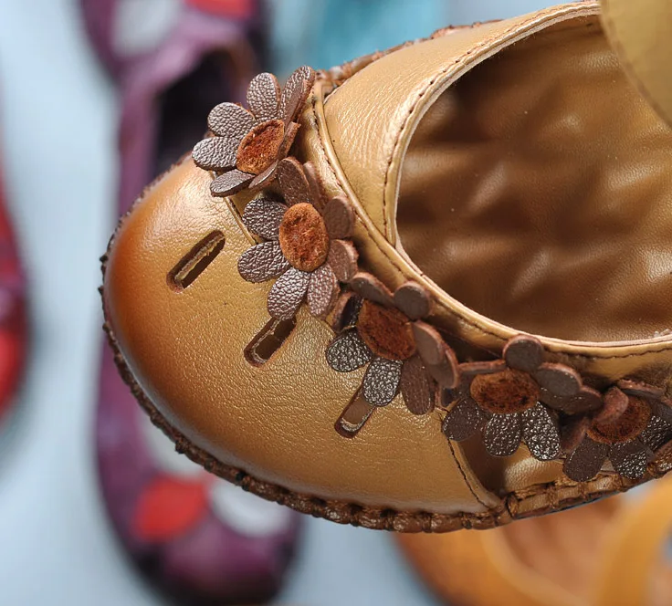 Tideway/Винтажные летние сандалии ручной работы женская обувь на плоской подошве