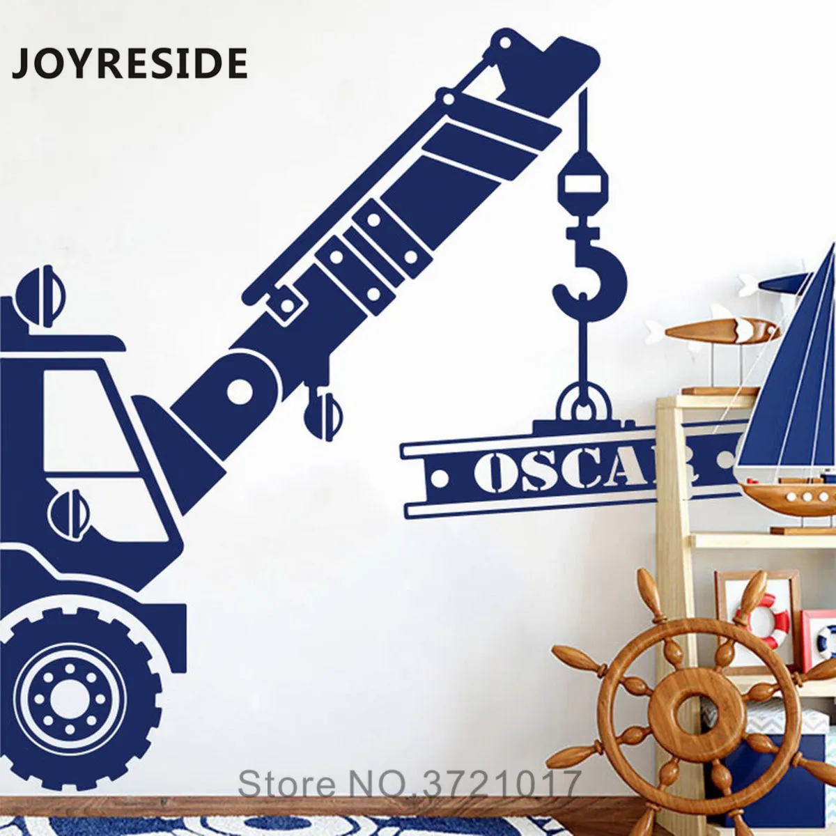 Tractor Customed Name Wall Decals Boys Toy Palyroom Decor Decal Vinyl Stickers Home Kids Bedroom s Decoration M292 | Дом и сад