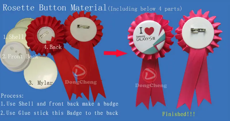 100 наборов 58 мм Розетка цветок Кнопка значок материал может сделать свадебные