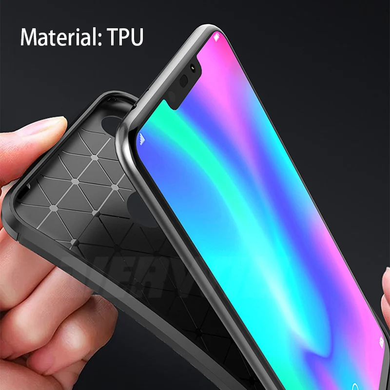 honor 8C case For Huawei Honor 8c Case Shockproof Armor Carbon Fiber Soft Silicone Bumper Cover for |
