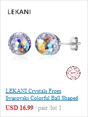 LEKANI, Ретро стиль, черные серьги в форме капли воды, кристаллы от Swarovski, для женщин, вечерние, подарки, настоящее Серебро S925 пробы, хорошее ювелирное изделие