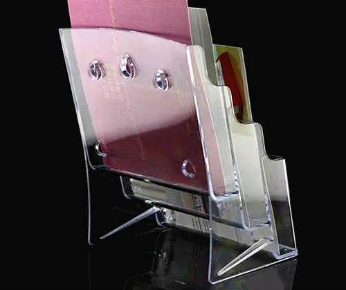 Прозрачная 3 ярусная пластиковая брошюра для литературной брошюры 2 шт. подставка