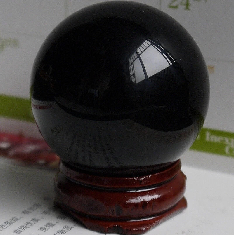 Натуральный черный обсидиановый Сферический большой хрустальный шар лечебный