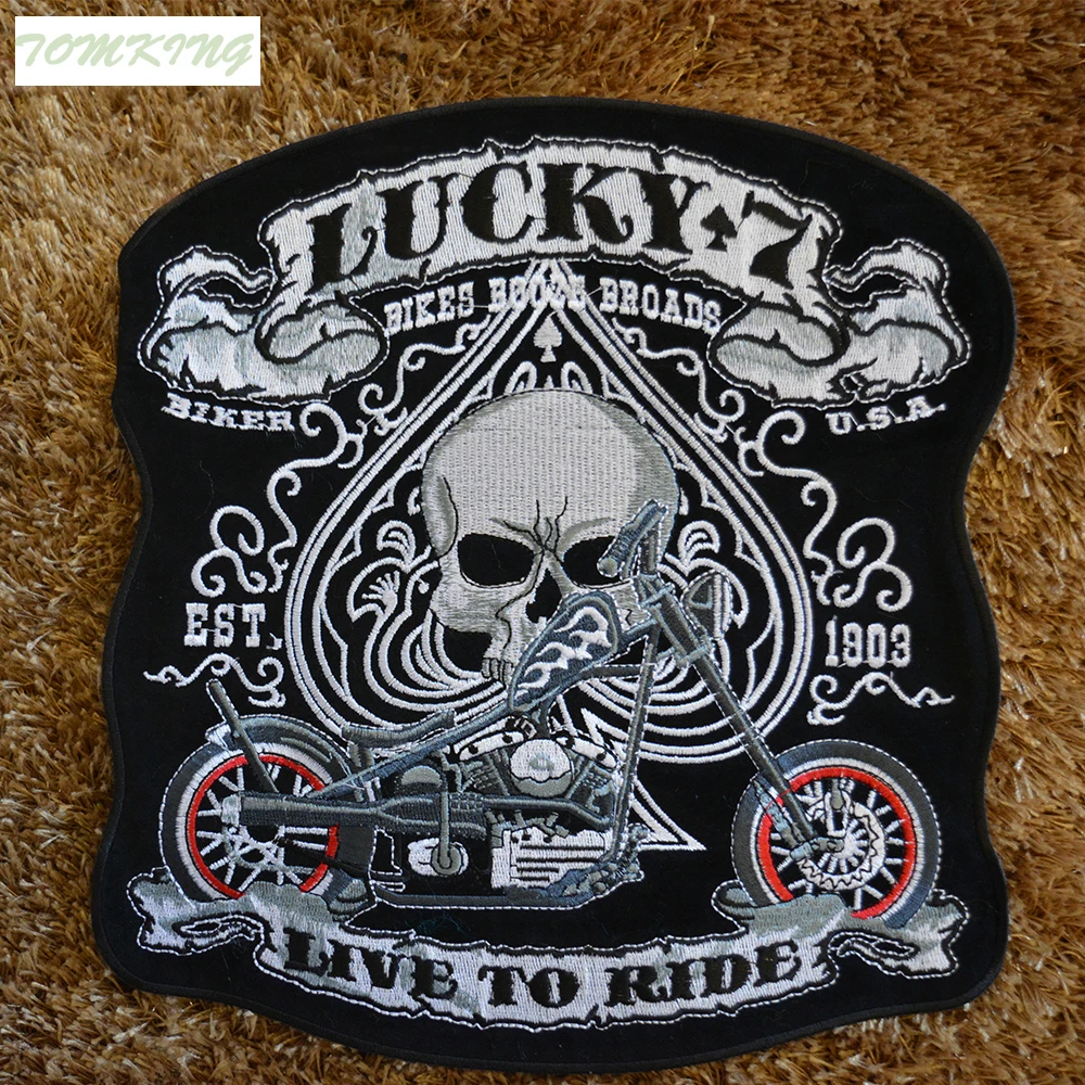 Нашивки с черепом в байк стиле 10 х10 дюймов|embroidered iron|iron onembroidered iron on |