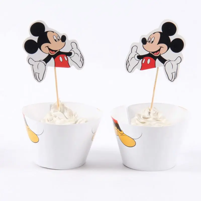 Wrapper Topper 24pcs 6 шт. Свадебная коробочка для сладостей «Микки Минни», коробки для конфет, детский душ, детский день рождения, мероприятие, вечеринка, подарочная коробка - Цвет: Wrapper Topper 24pcs