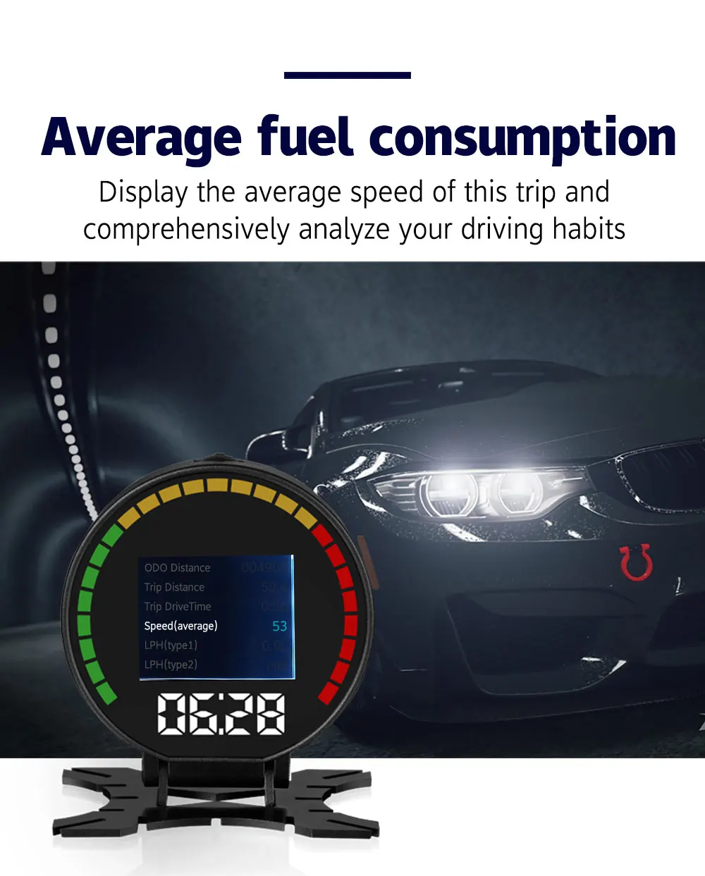 XIAOMI P15 HUD Авто hud OBD2 дисплей на голову км/ч MPH Разъем Терминал превышение скорости Предупреждение лобовое стекло проектор сигнализация