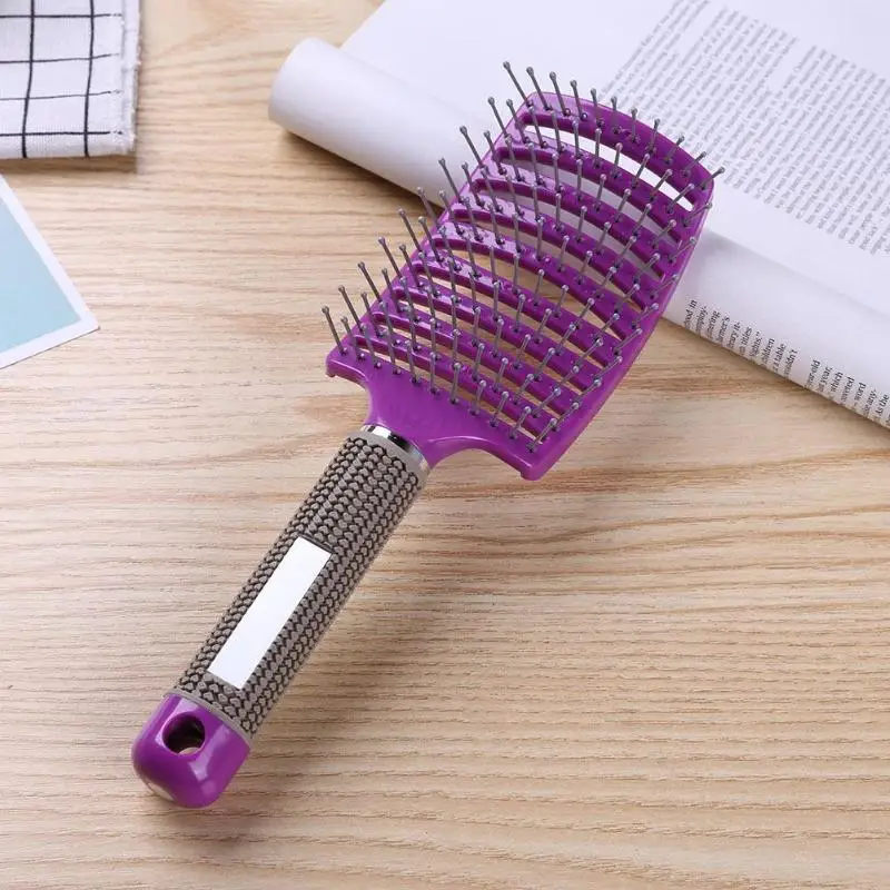 Professional Anti-Static Hair Scalp Massager Comb Brush Curved Row Hair Comb Hairbrush Salon Hairdressing Hairstyle Tools