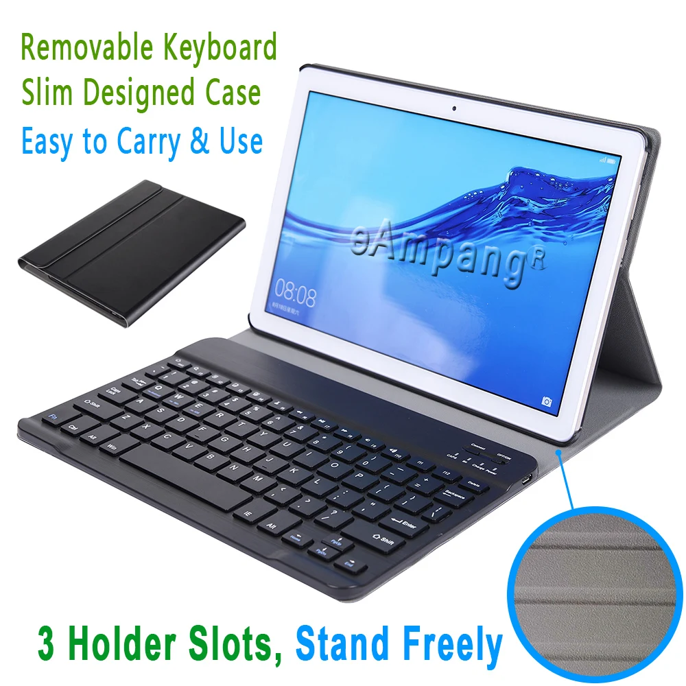 Чехол для Huawei MediaPad T5 10 Обложка съемная Bluetooth-клавиатура Магнитный кожаный чехол 1