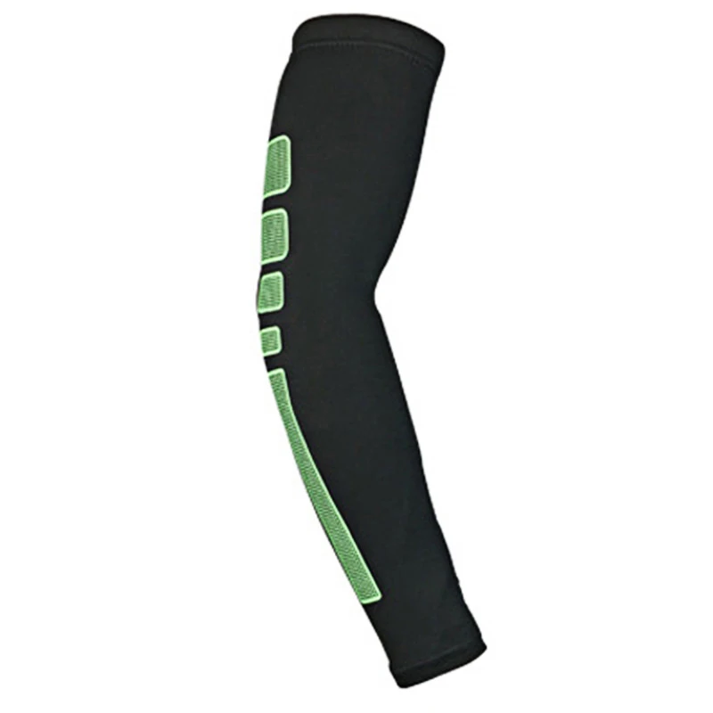 Black-green 1 пара Rayseeda дышащая быстросохнущая Спортивная безопасность нарукавники УФ Защита баскетбол рукав для бег Велоспорт езда на велосипеде - Цвет: Black-green