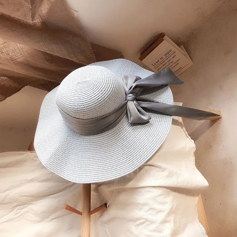 Однотонная Соломенная Панама женская летняя пляжная шляпа с козырьком Sombrero