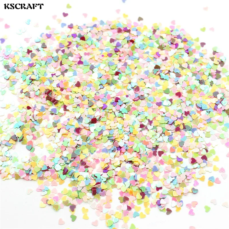 

Блестки из ПВХ KSCRAFT, 3 мм, красочный в форме сердца шт., для самостоятельного изготовления открыток, цветная коллекция