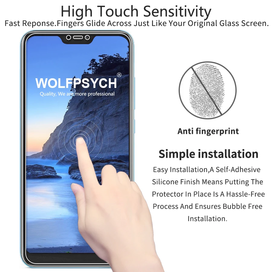 WOLFPSYCH 2.5D Tempered Glass For Xiaomi Mi Max 3 9H Clear Protective Film Anti Scratch Screen Protector Max3 | Мобильные телефоны
