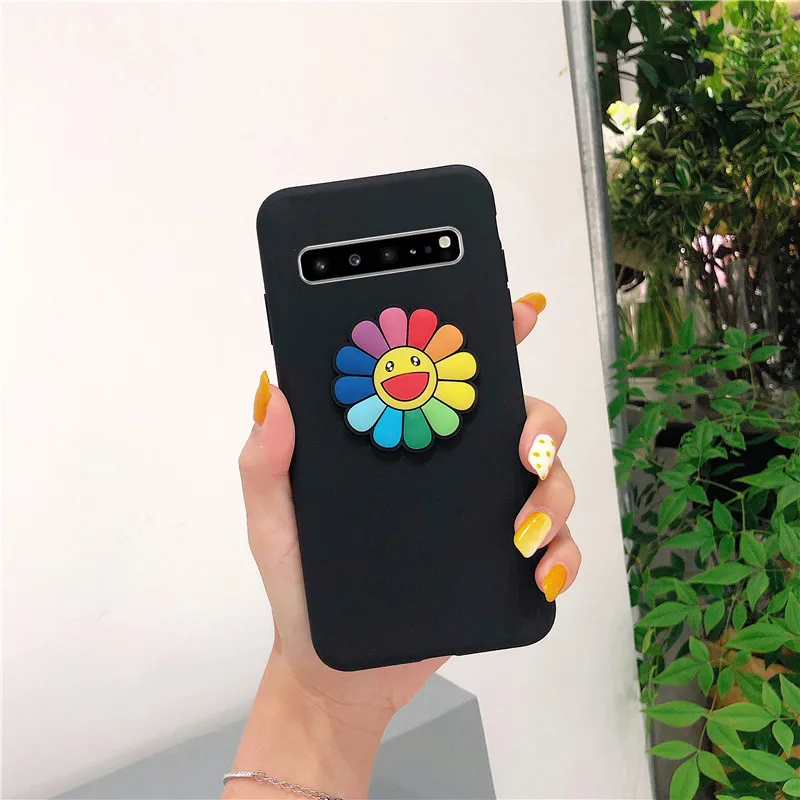 matte 3D solid color candy silicone flower case for Samsung Galaxy S10 5G S10E S9 S8 plus S6 S7 edge funny soft back cover funda |