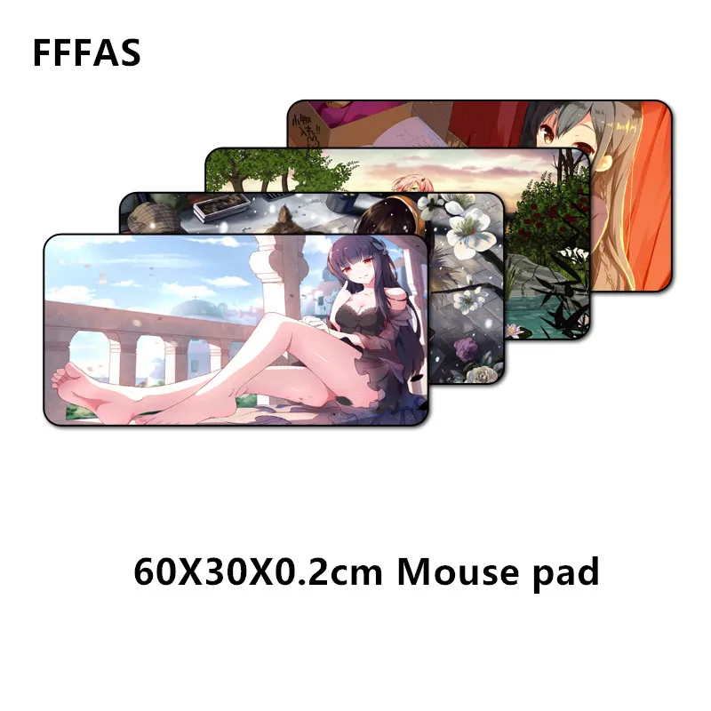 FFFAS Большой 60x30 см офисный коврик для мыши Коврик для Мыши Pad Игры Геймер игровая игровые коврики и чехлы Compute аниме накладка на стол для планшетного компьютера Тетрадь