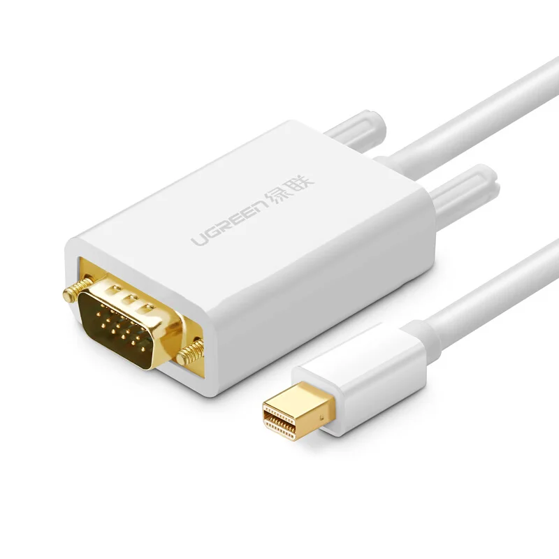 UGREEN Mini DisplayPort для VGA Мужской видео кабель 1080 P Thunderbolt совместим покрытый глянцем - Цвет: Белый