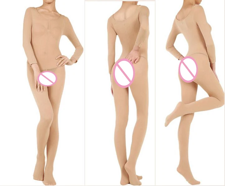 Skin Not Open Crotch Новинка, женские плотные теплые эластичные чулки с низким воротником и открытым/не открытым шаговым швом, Корректирующее белье, женские мягкие Боди и боди, 5 цветов - Цвет: Skin Not Open Crotch