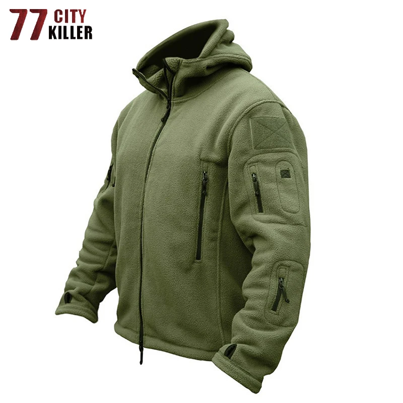 Мужская Флисовая Куртка 77 теплая куртка с капюшоном в стиле милитари размер S-3XL |