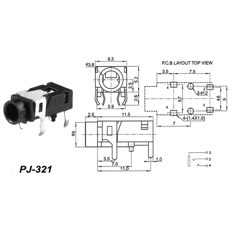 Коннектор для гарнитуры разъем наушников 3 5 мм аудиоадаптер футов черный зеленый