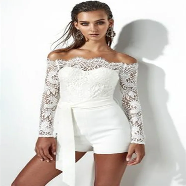 Новый кружевной боди с открытыми плечами женские прозрачные облегающие