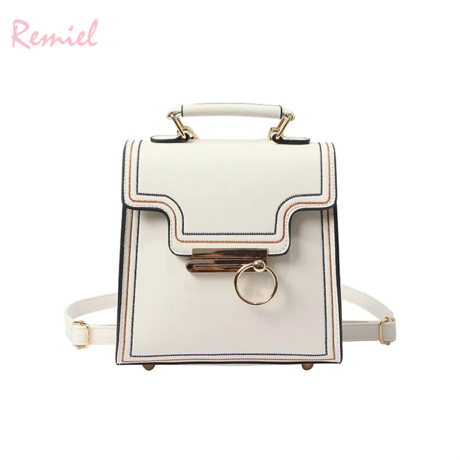 

2018 Новинка Ретро Модные женские рюкзаки Высокое качество PU кожаный замок маленький рюкзак для путешествий книги рюкзак простые школьные рю...